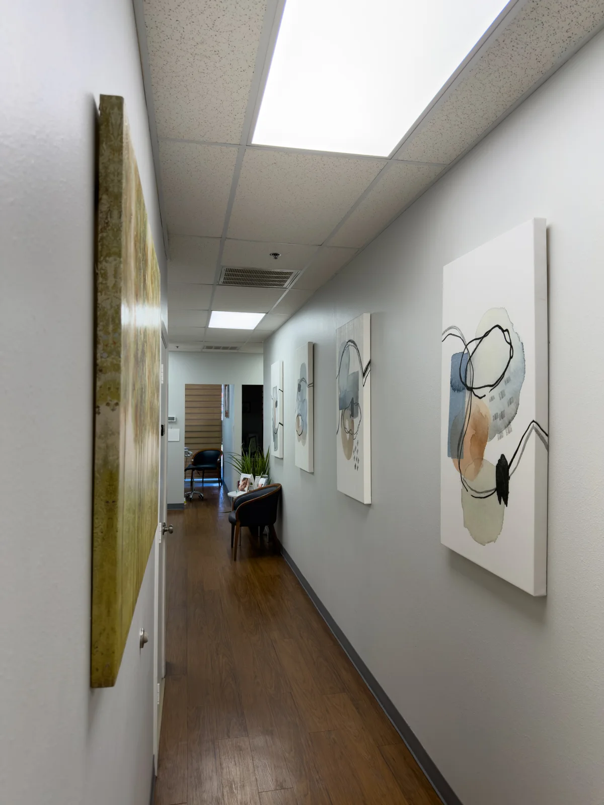 Interior hallway leading to treatment rooms